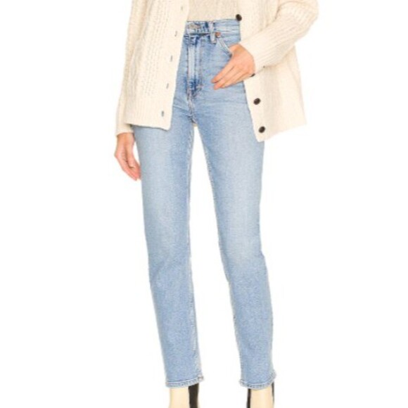 Re/Done Straight Leg High Rise Light Wash Jeans Blue 25 - Picture 1 of 7